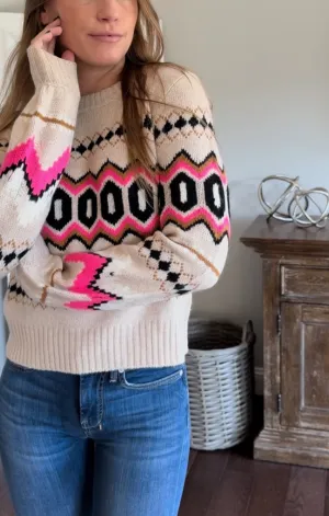 Biodegradable Fiber Construction Smart touch Eden Oversized Fair Isle Crew