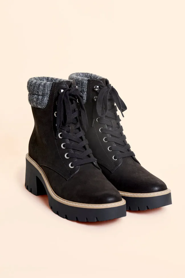 Neutral Style Edie Black Combat Boots