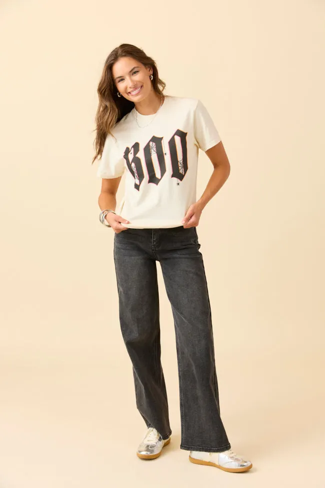 Boo Ivory Graphic Tee SALE light layering