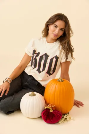 Boo Ivory Graphic Tee SALE Minimalist Apparel Sporty Look Wear