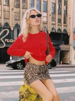 Nickei Denim Mini Skirt Leopard Breezy Mood