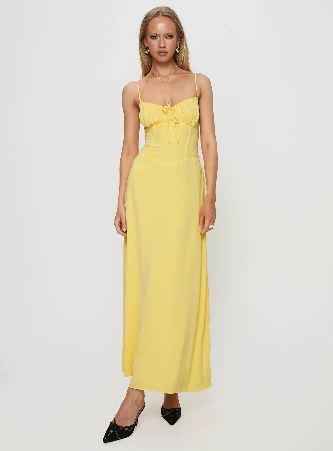 Eleanora Maxi Dress Lemon Yellow Casual Core Sleek Wear