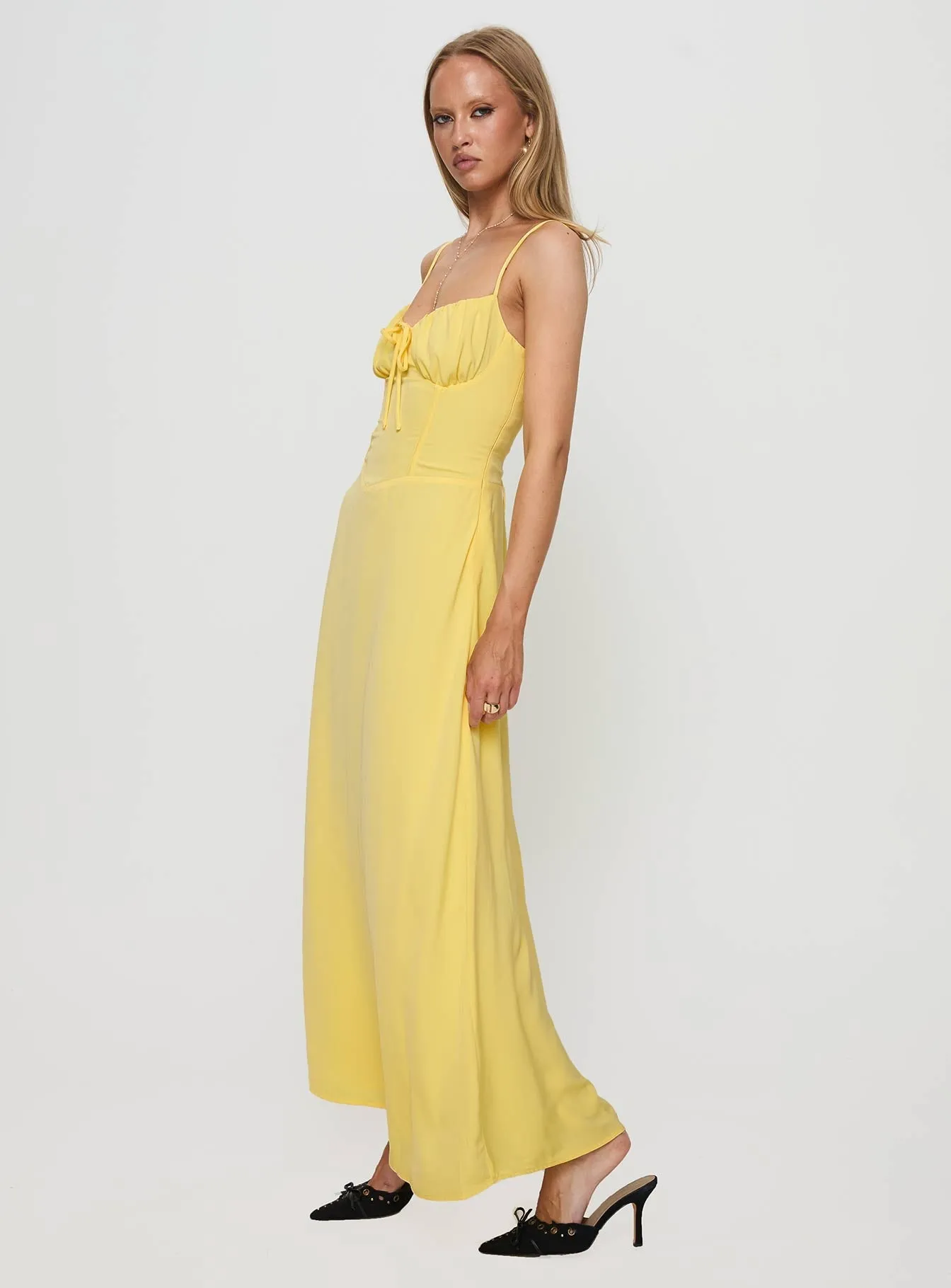 Floral Comfort All Moments Eleanora Maxi Dress Lemon Yellow