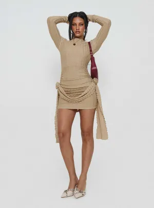 Fashion-forward day dress Glory Mini Dress Beige