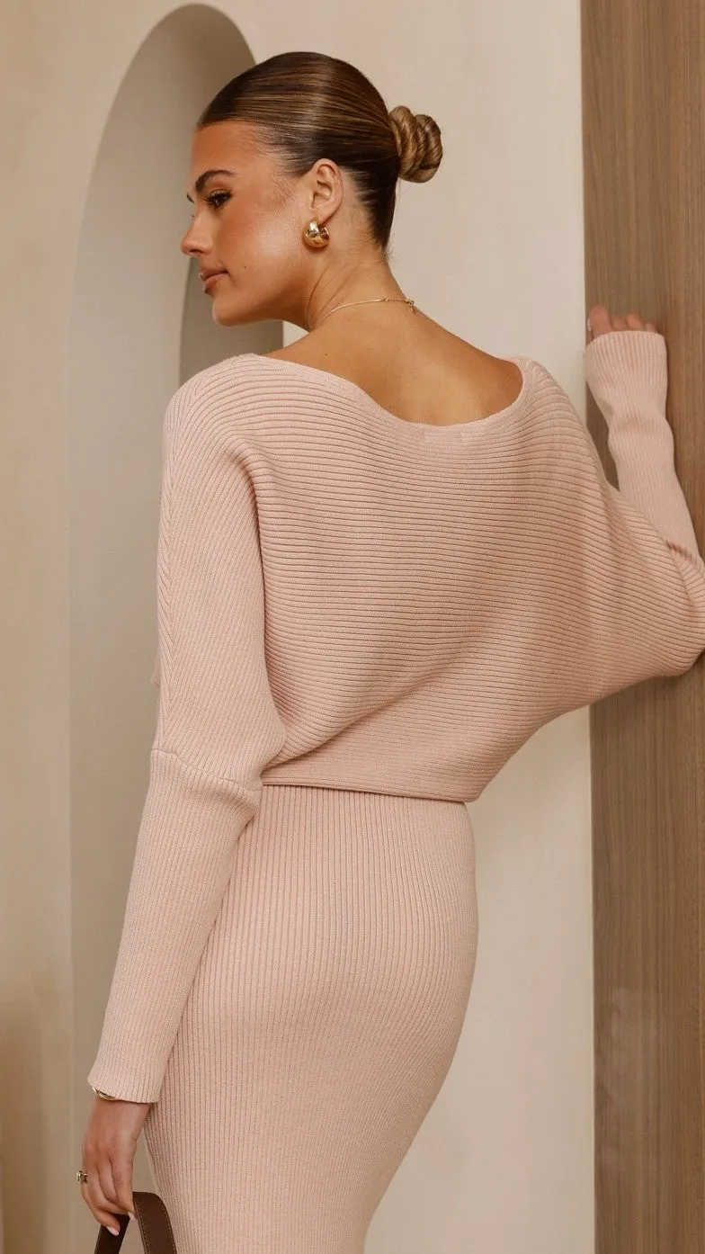 Multi Layer Weaving Soft Material Iluka Knit Top - Camel