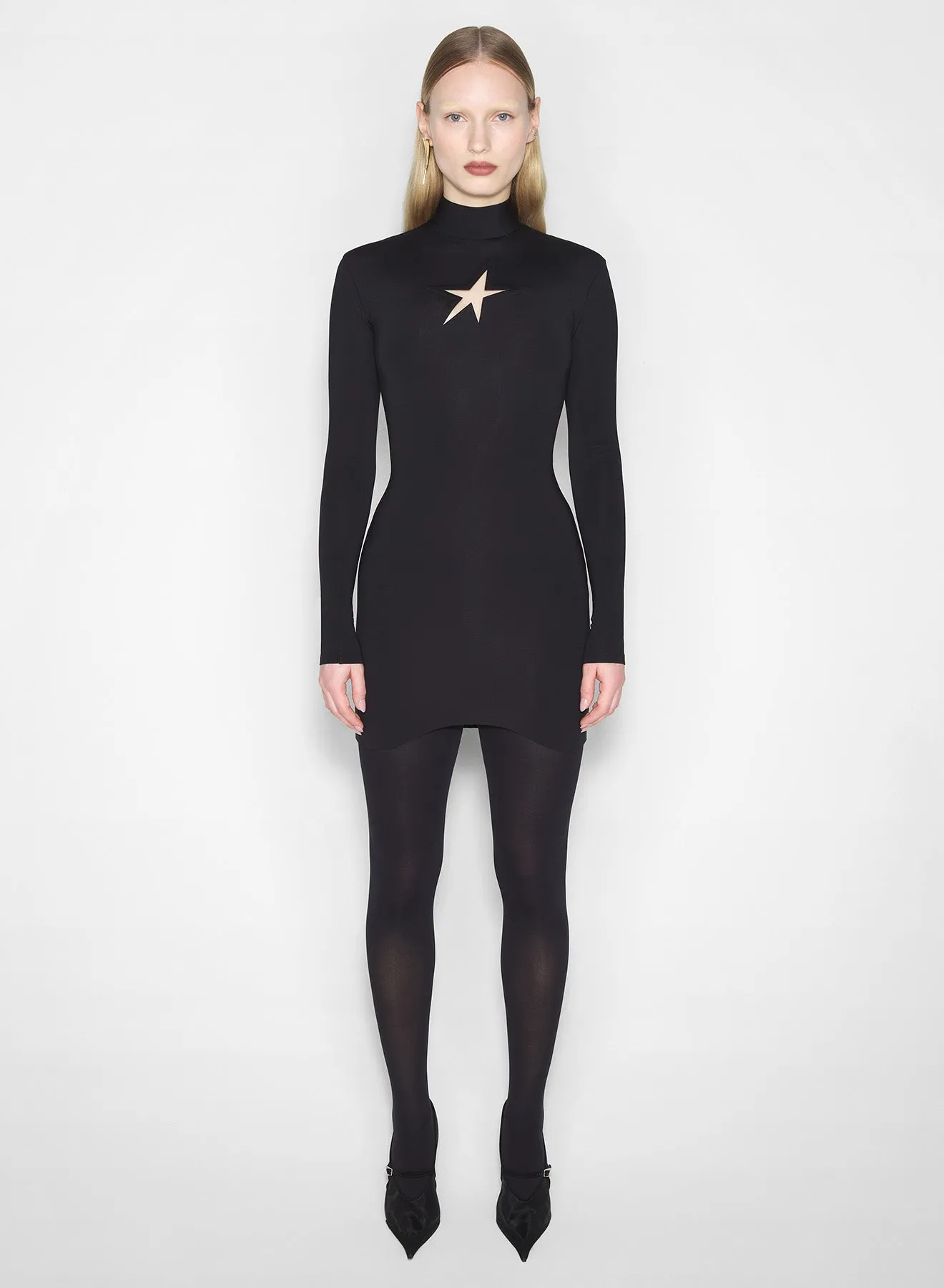 Live Soft Pure Fit black star long sleeve dress