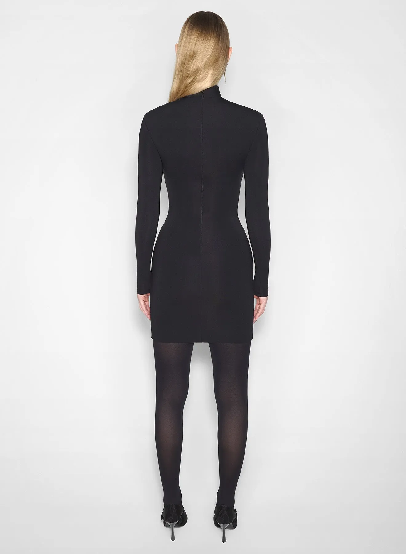 Tassel-Detail black star long sleeve dress