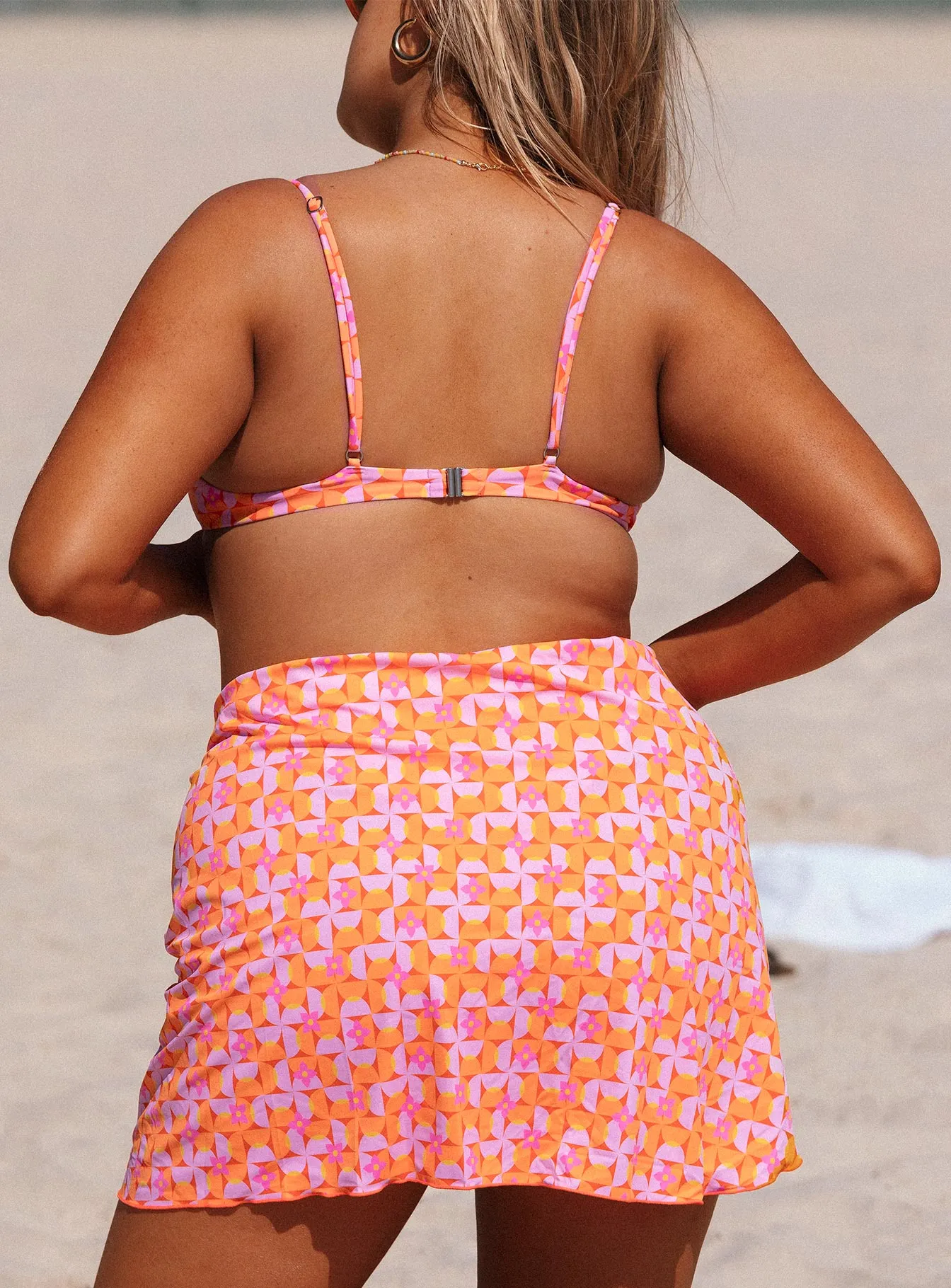 Ellie Bikini Top Orange / Pink Buckle-Adjustment