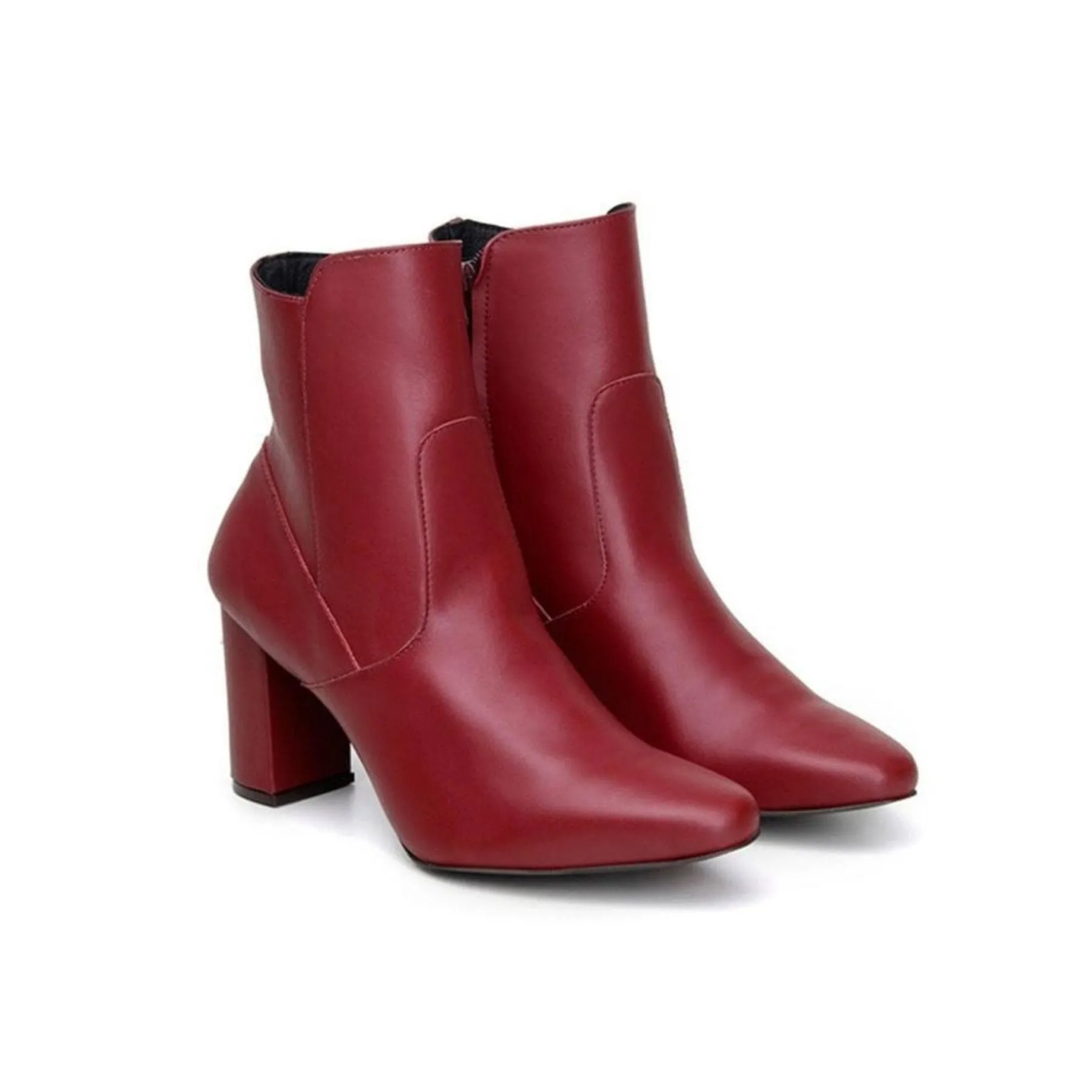 'Elza?? Women's High-Heeled Vegan Boot by Ahimsa - Burgundy Eva Midsole Smooth Soles