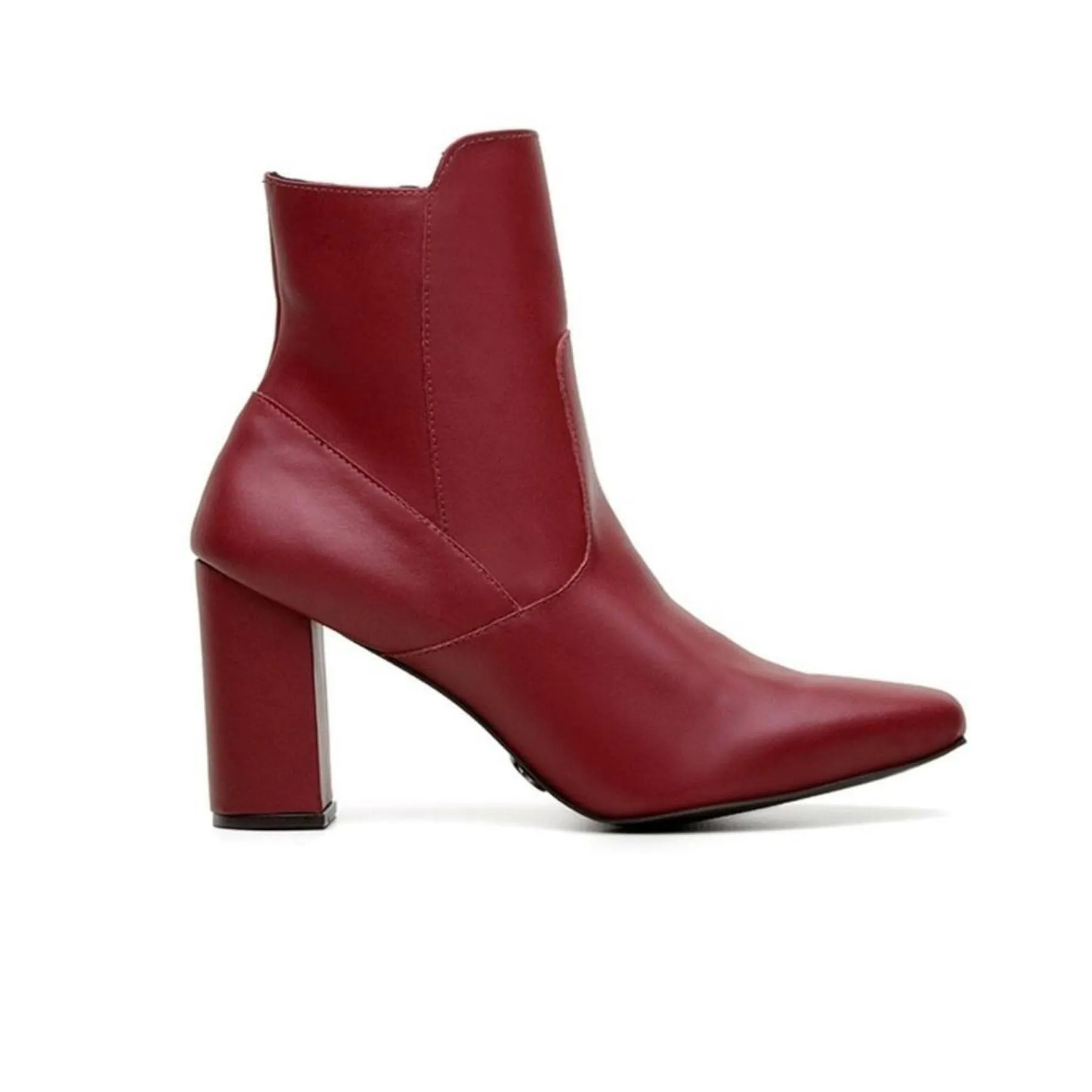 'Elza?? Women's High-Heeled Vegan Boot by Ahimsa - Burgundy Soldier