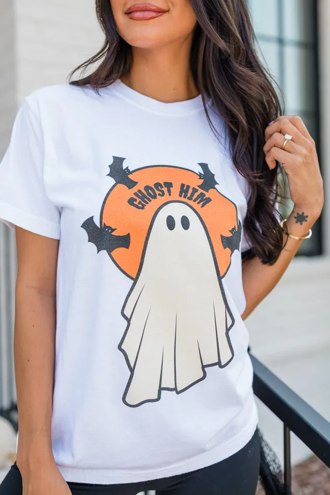 Easy Layer Modern Trend Look Ghost Him White Graphic Tee SALE