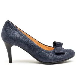 Luxe Heels Classy High Heels Bioeco Womens Shoe 5897 Navy Leather