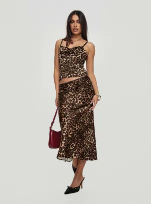 Fair trade Enigmatic Maxi Skirt Leopard