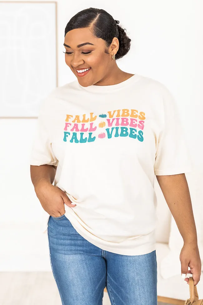 Fall Vibes Ivory Graphic Tee SALE Simple Wear All-Day Stretch