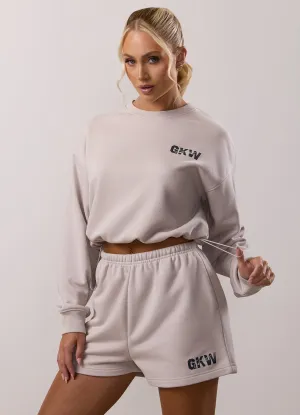 product industry position Essential Sporty Gym King Revive Peached Crop Sweatshirt - Light Stone