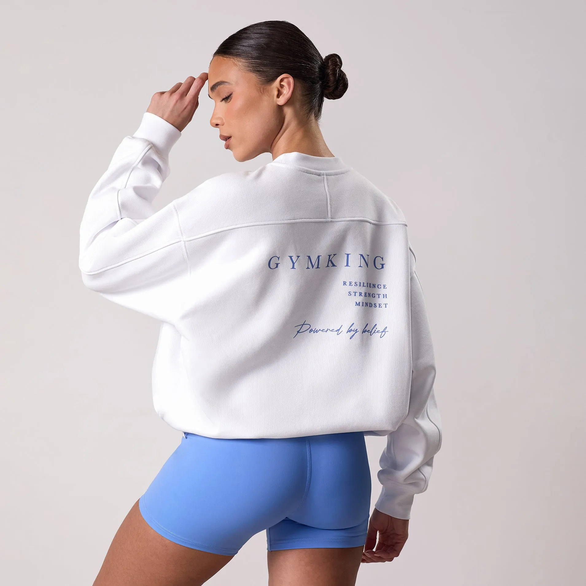 Daily Wear Gym King Define Bungee Hem Crew - White