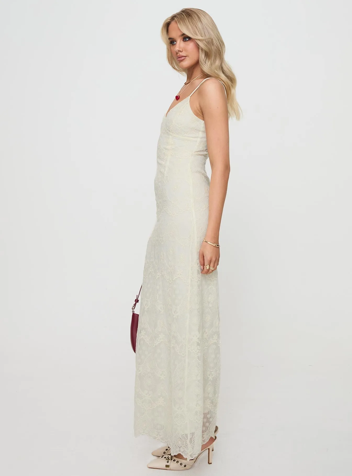 All-Day Wear Water-Repellent-Finish Euphemia Maxi Dress Cream