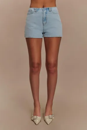 Sporty Design Fit Design Tobias Denim Shorts - Light Blue