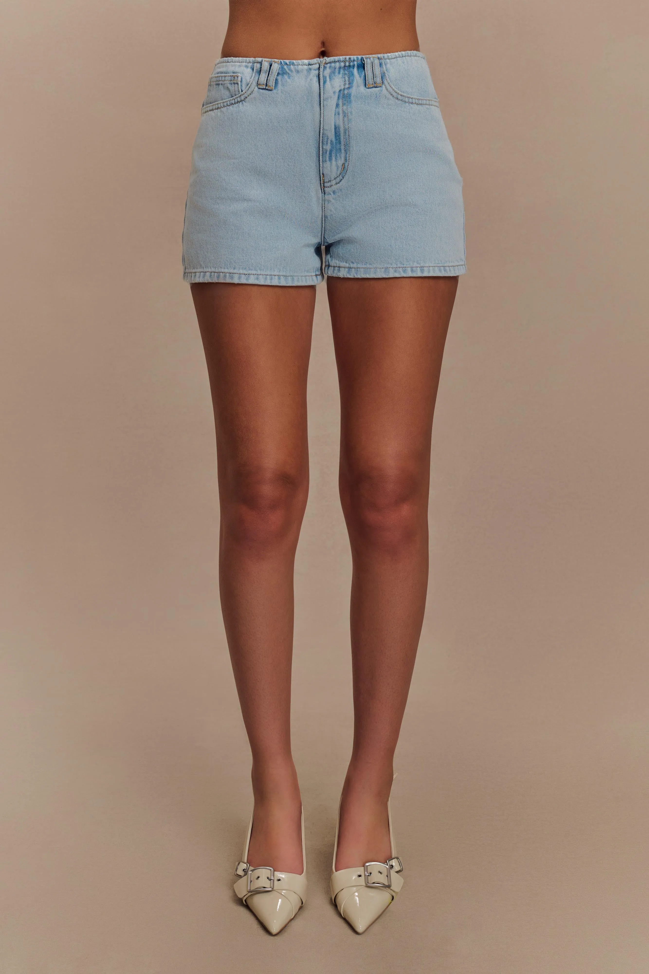 Sporty Design Fit Design Tobias Denim Shorts - Light Blue