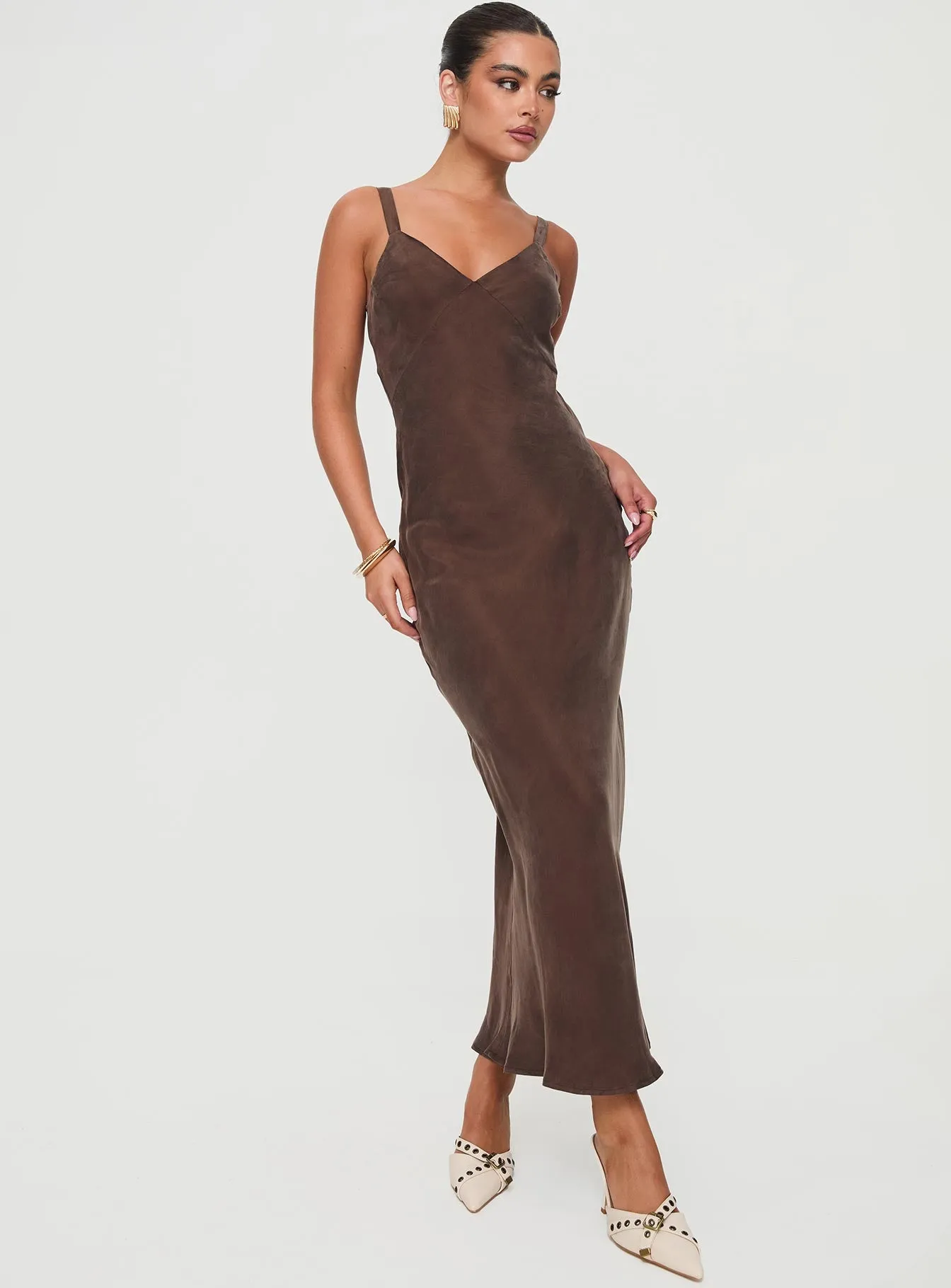 Refined Cut Laurette Maxi Dress Brown Petite