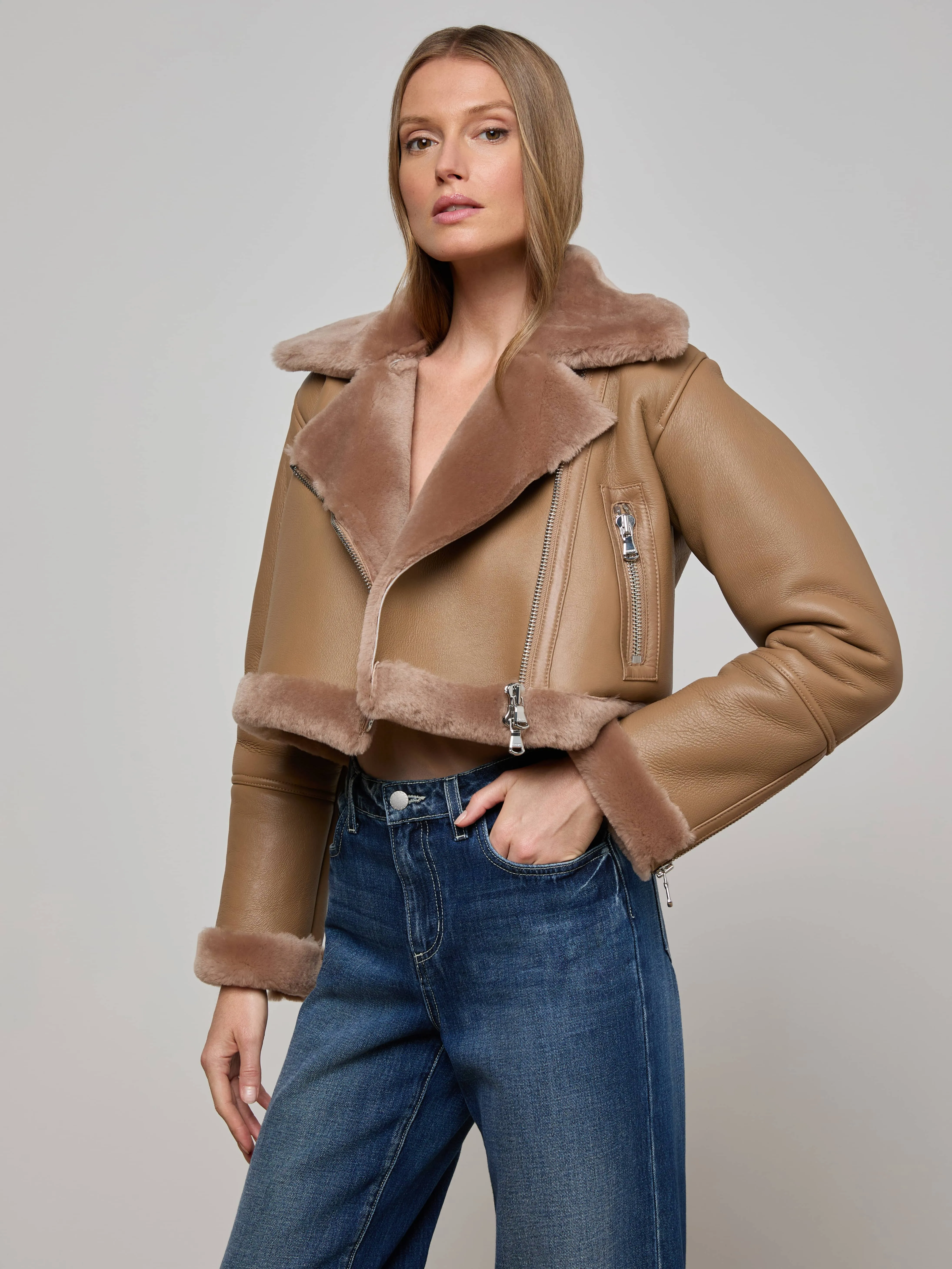 Modern Layers Pike Shearling Leather Jacket