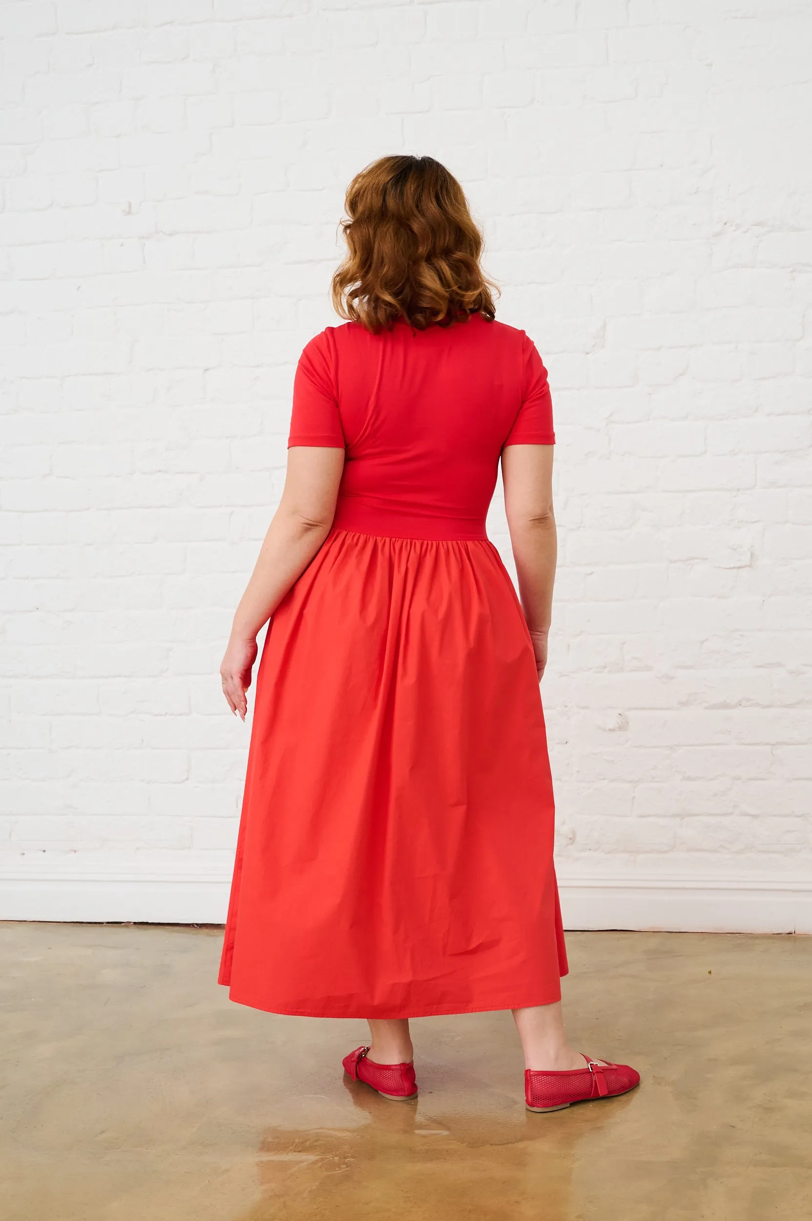 Style Option Crinkle Effect The Everyday Combo Dress in Coral