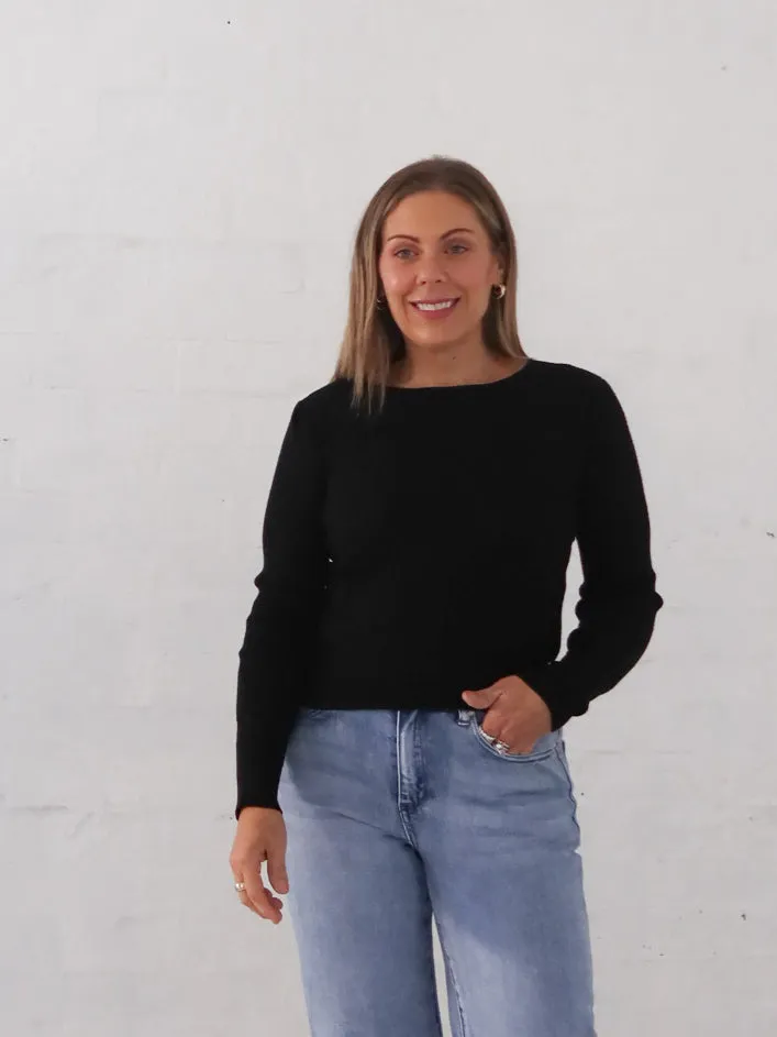 Lee Knit Top - Black Lightweight Shirt