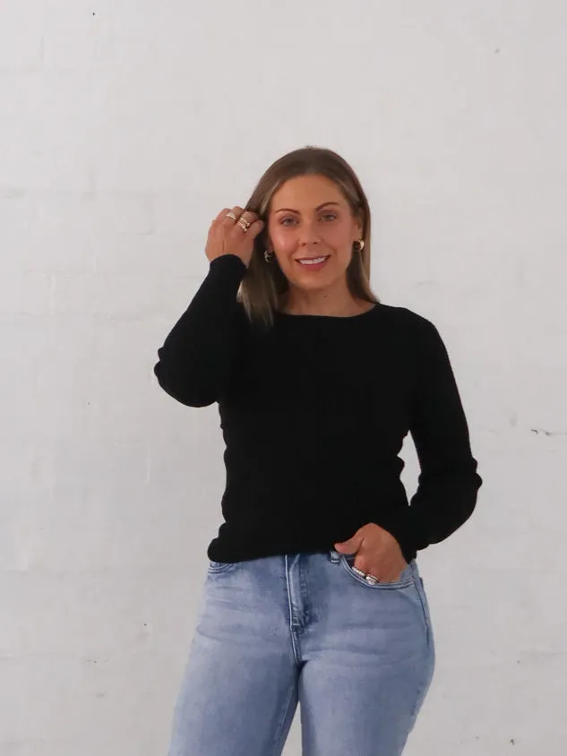 Light Outfit Easy Fit Wear Lee Knit Top - Black