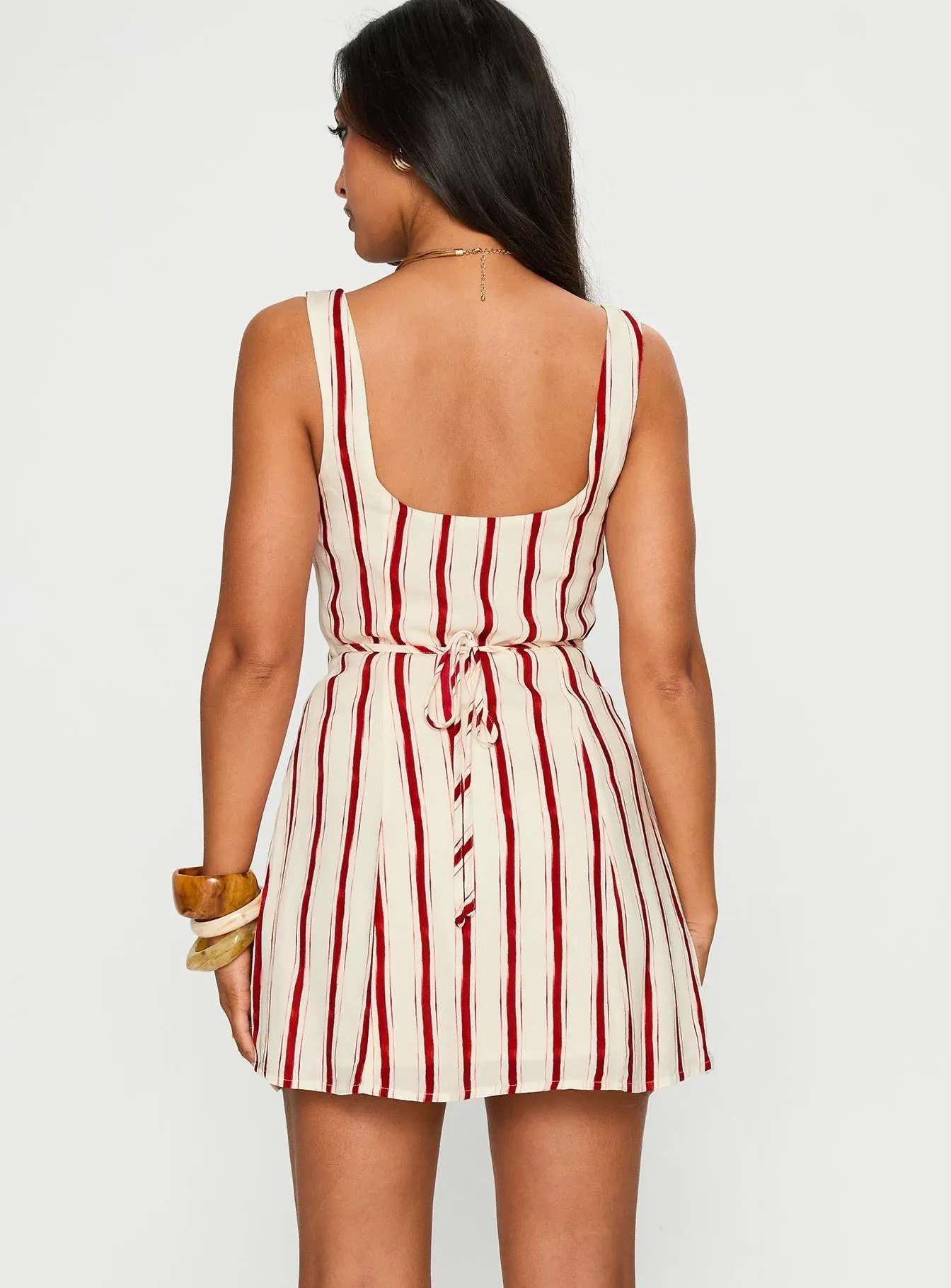 Maris Mini Dress Red Stripe Warm Base