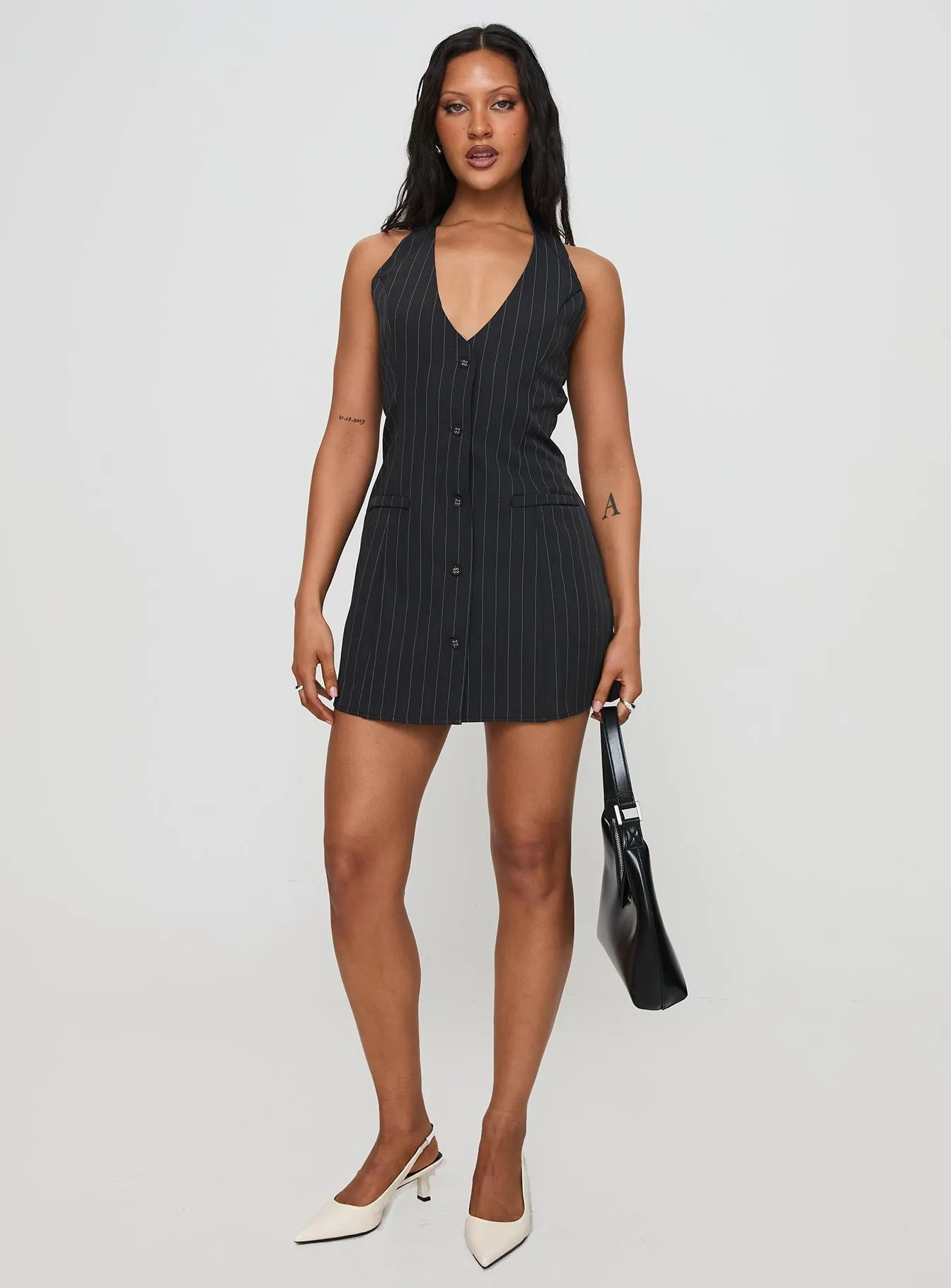 Fenny Mini Dress Pinstripe Contemporary Waist Tear-resistant