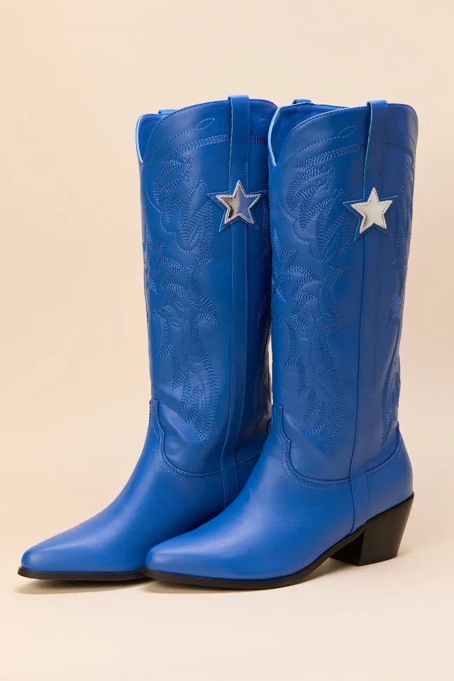 Vicki Cobalt Blue Star Western Boots Vintage Vibe