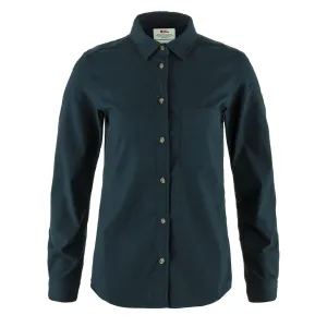Fjallraven Womens Singi Fjall Shirt Dark Navy DoubleLayeredHem