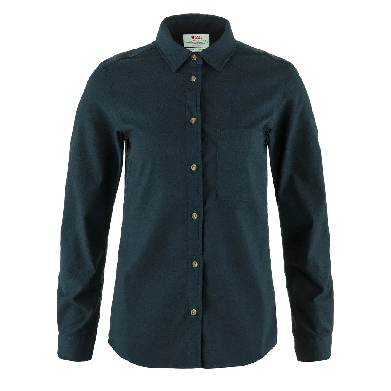 Fjallraven Womens Singi Fjall Shirt Dark Navy Relaxed Cut Resort Mood
