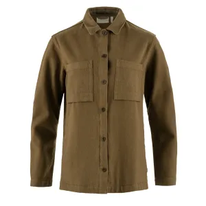 Fjallraven Womens Singi Flannel Overshirt Wood Brown Bead Soul