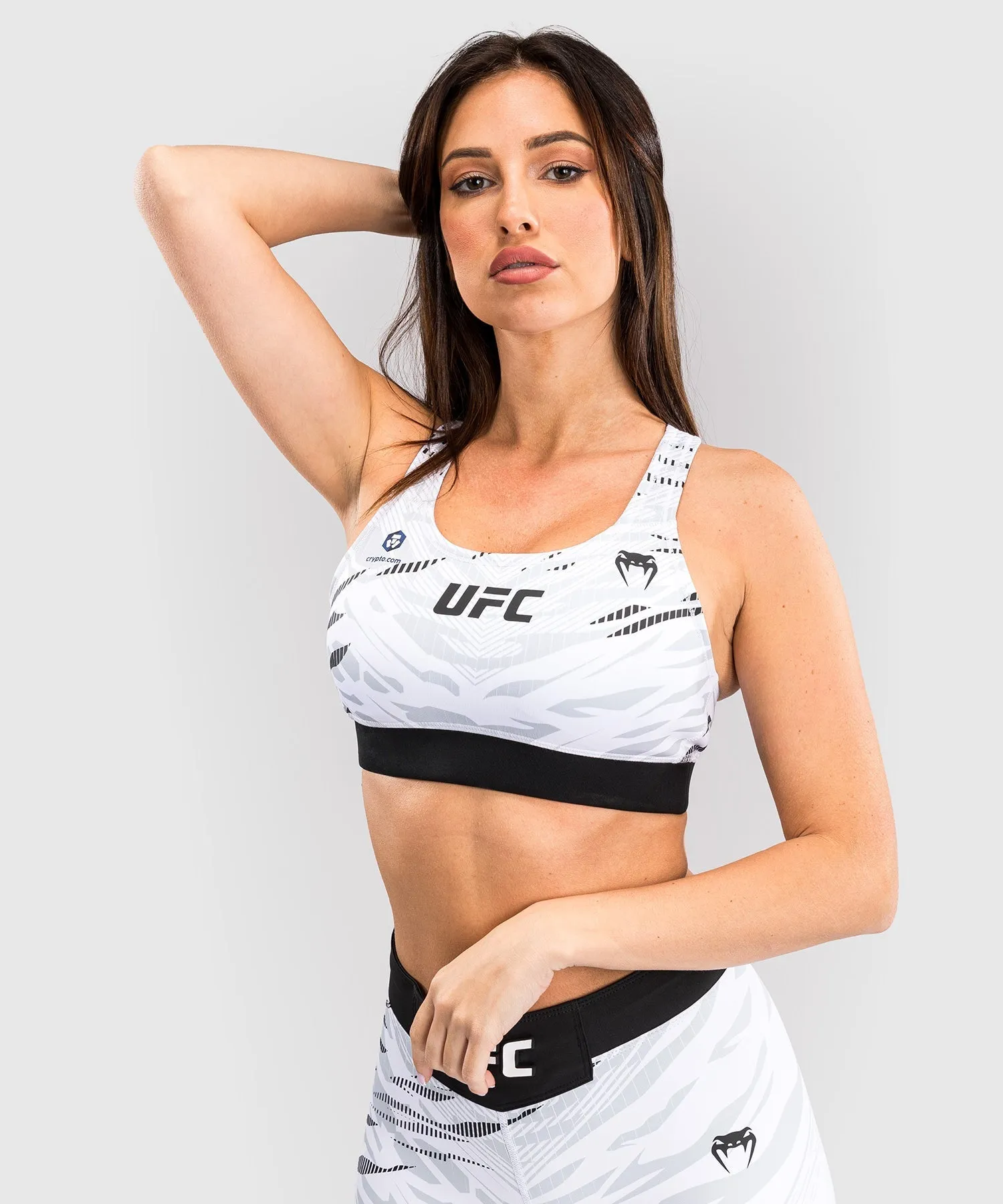 Adjustable Design Pilates studio clients UFC Fusion by Venum Authentic Fight Night Women??s Sports Bra - White