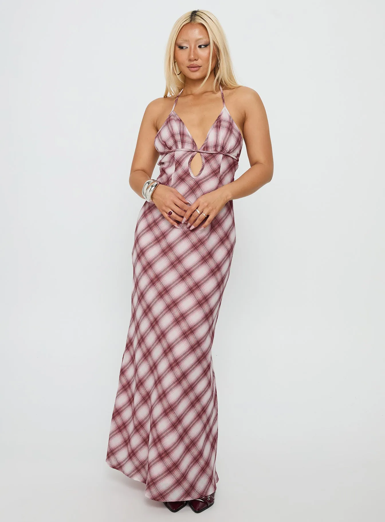 Trendy Vibes Lounge Vibes Momentous Backless Halter Maxi Dress Multi