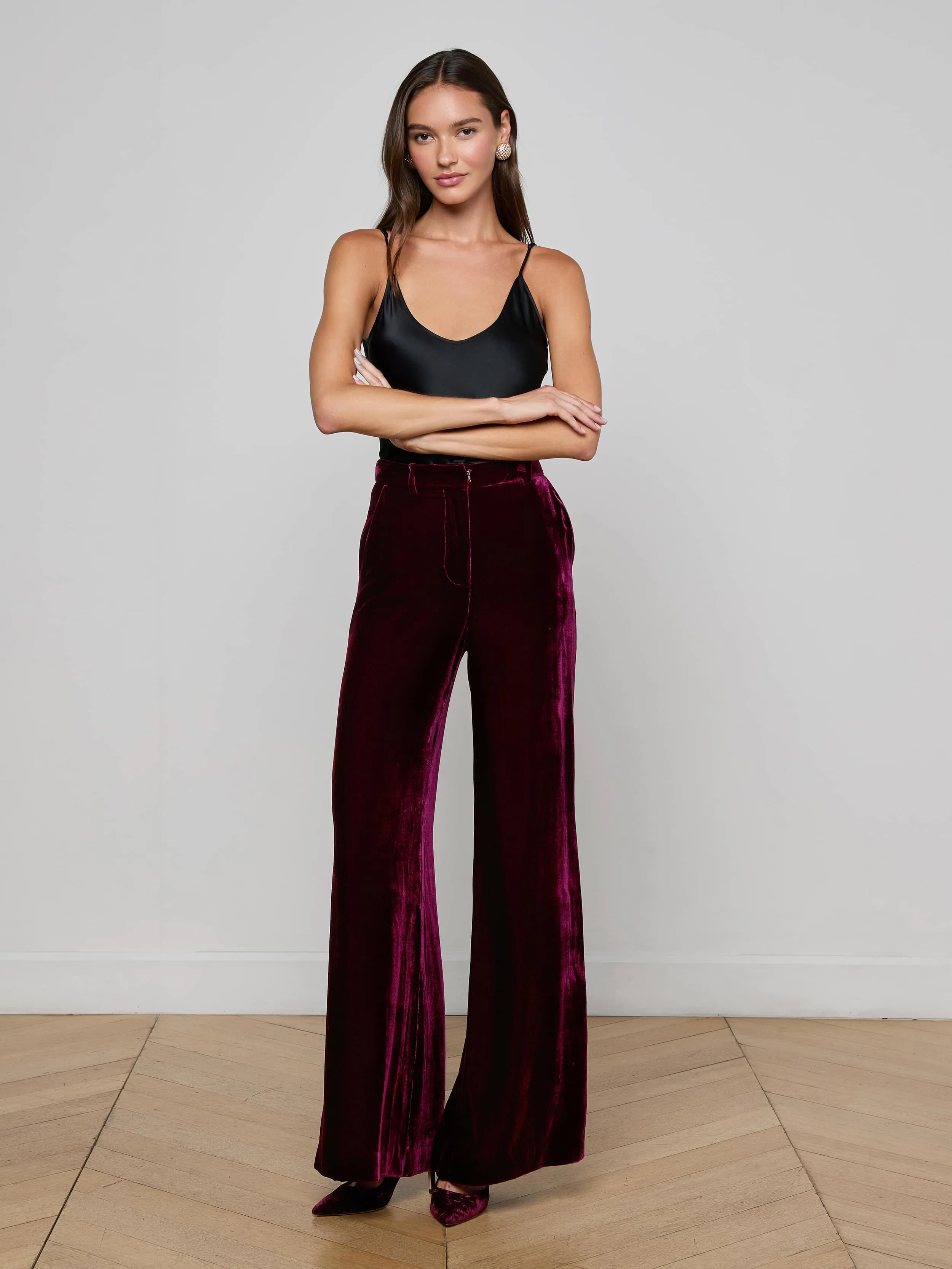 Lightweight Flex Pilar Velvet Wide-Leg Pant