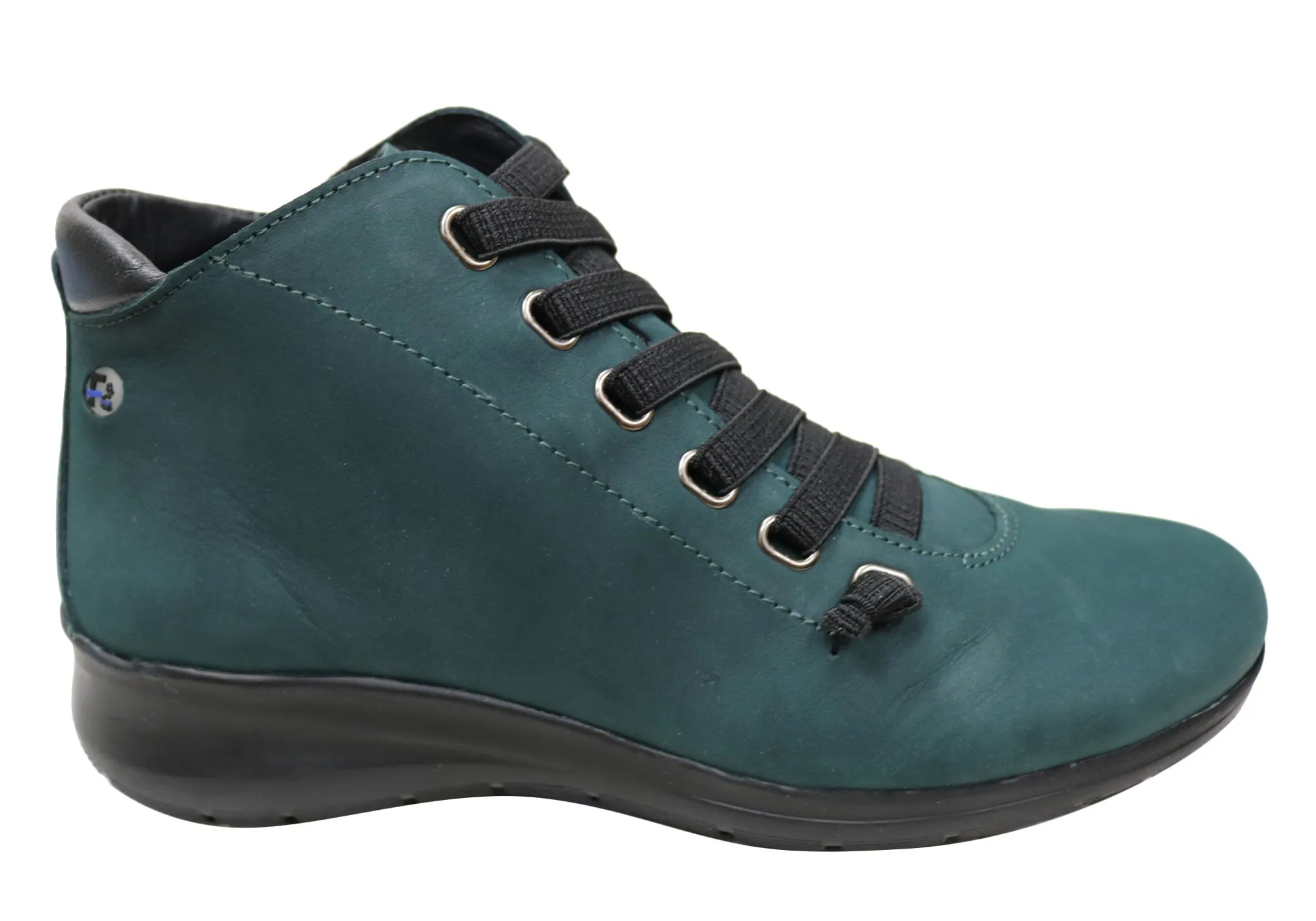 Flex & Go Cosmo Womens Comfort Leather Ankle Boots Made In Portugal Rugged Built Work Commute