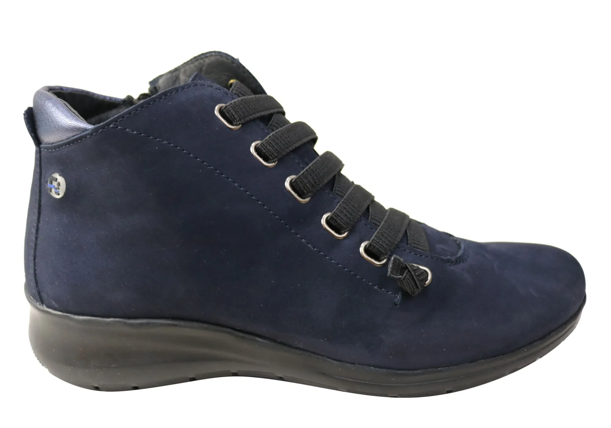 Flex & Go Cosmo Womens Comfort Leather Ankle Boots Made In Portugal Travel Companion