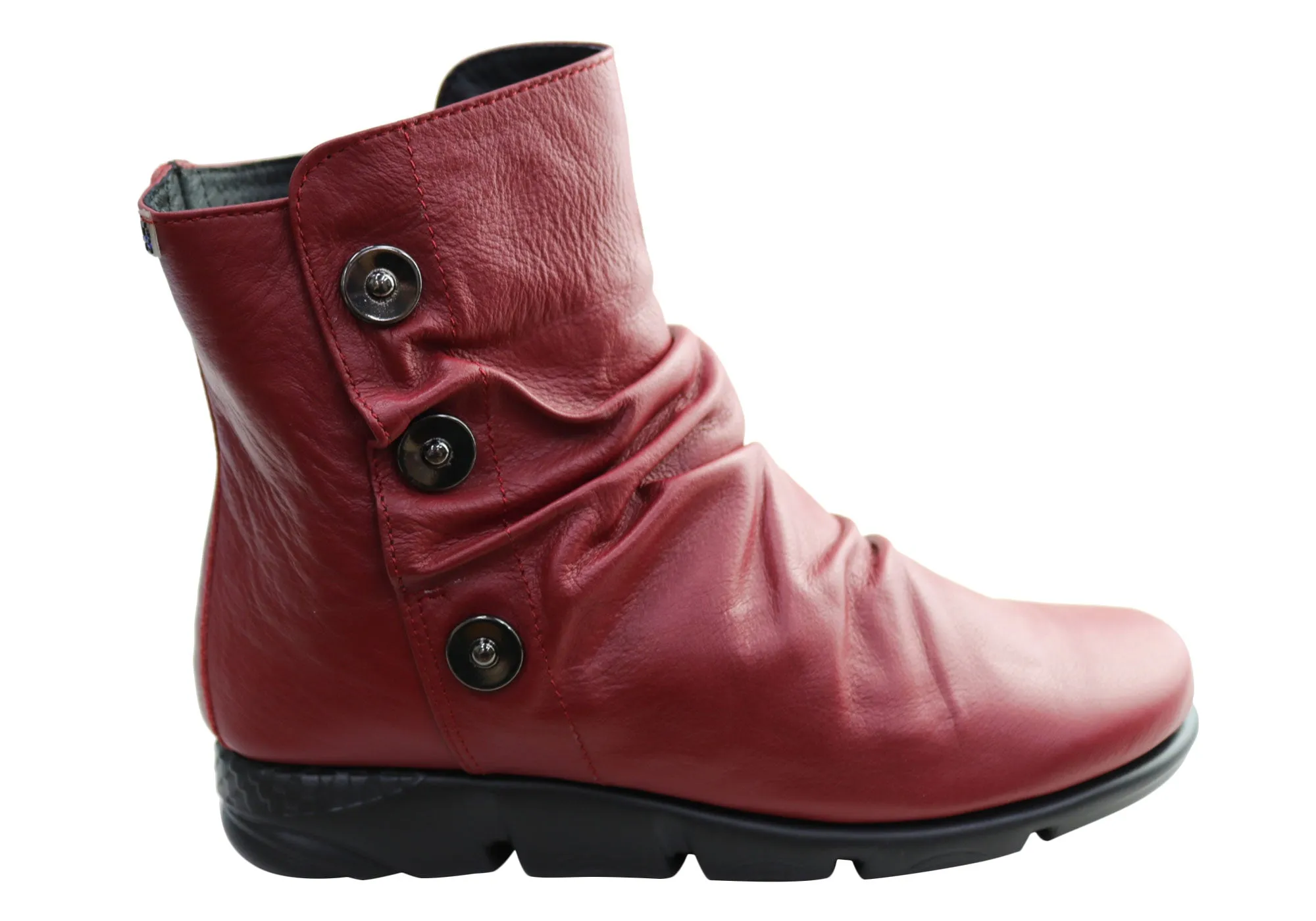 Traction Grip Anti fungal Flex & Go Loz Womens Comfortable Leather Ankle Boots Made In Portugal