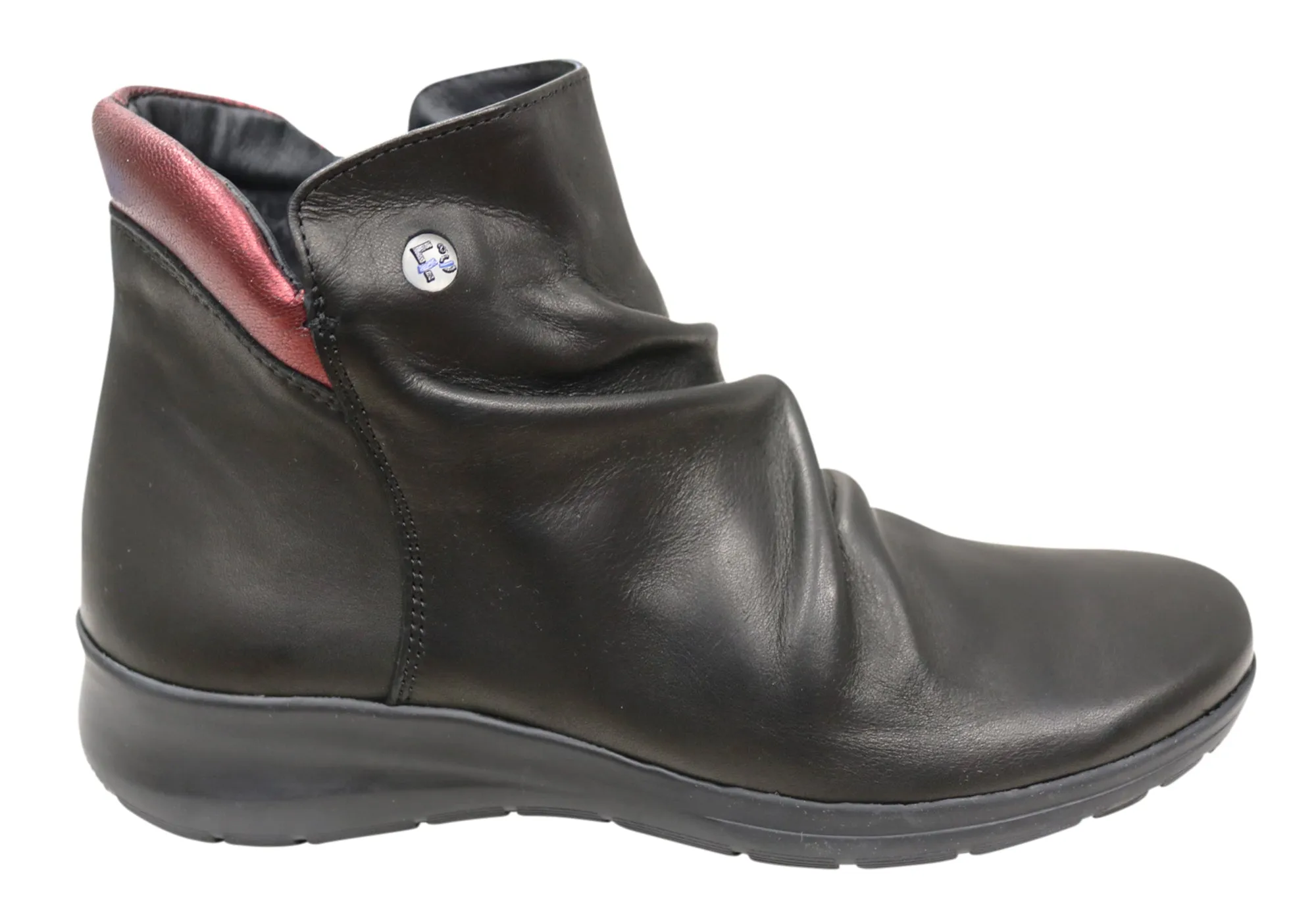 heel cup Cushioned Step All Day Worker Flex & Go Melo Womens Comfortable Leather Ankle Boots Made In Portugal