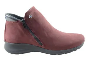 Flex & Go Yonda Womens Comfort Leather Ankle Boots Made In Portugal City Travel Eco Material All Day Wear