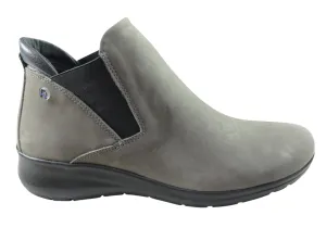 Flex & Go Yorka Womens Comfort Leather Ankle Boots Made In Portugal Reflective Safety Accents