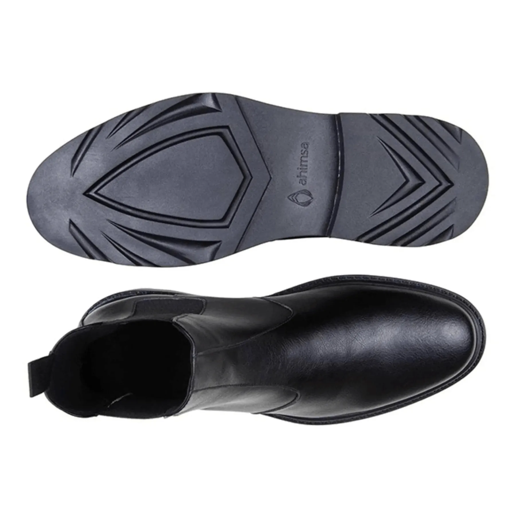 Feather Light Rough Terrain Padded Interior City Walking 'Work Chelsea' Unisex Chelsea vegan boots by Ahimsa - black