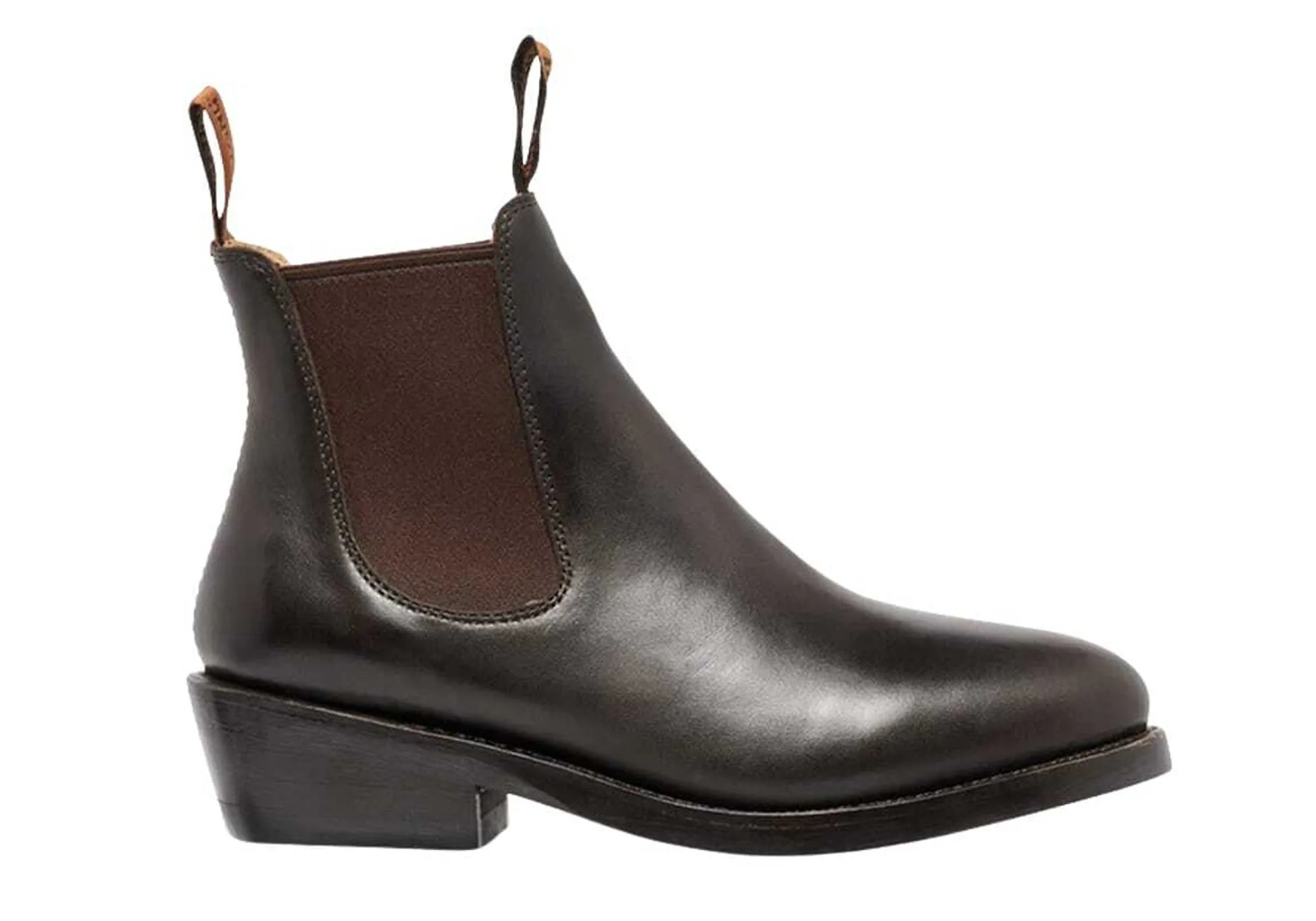 Reliable Fit Mustang Womens Signature Pull Up Brown Leather Boots