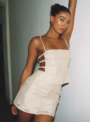 Floral Jacquard Mini Set Cream party look