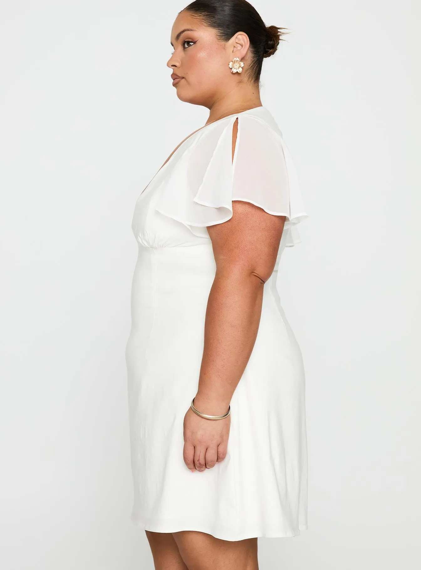 Smart and Polished Breeze Grace Florie Corset Mini Dress White Curve