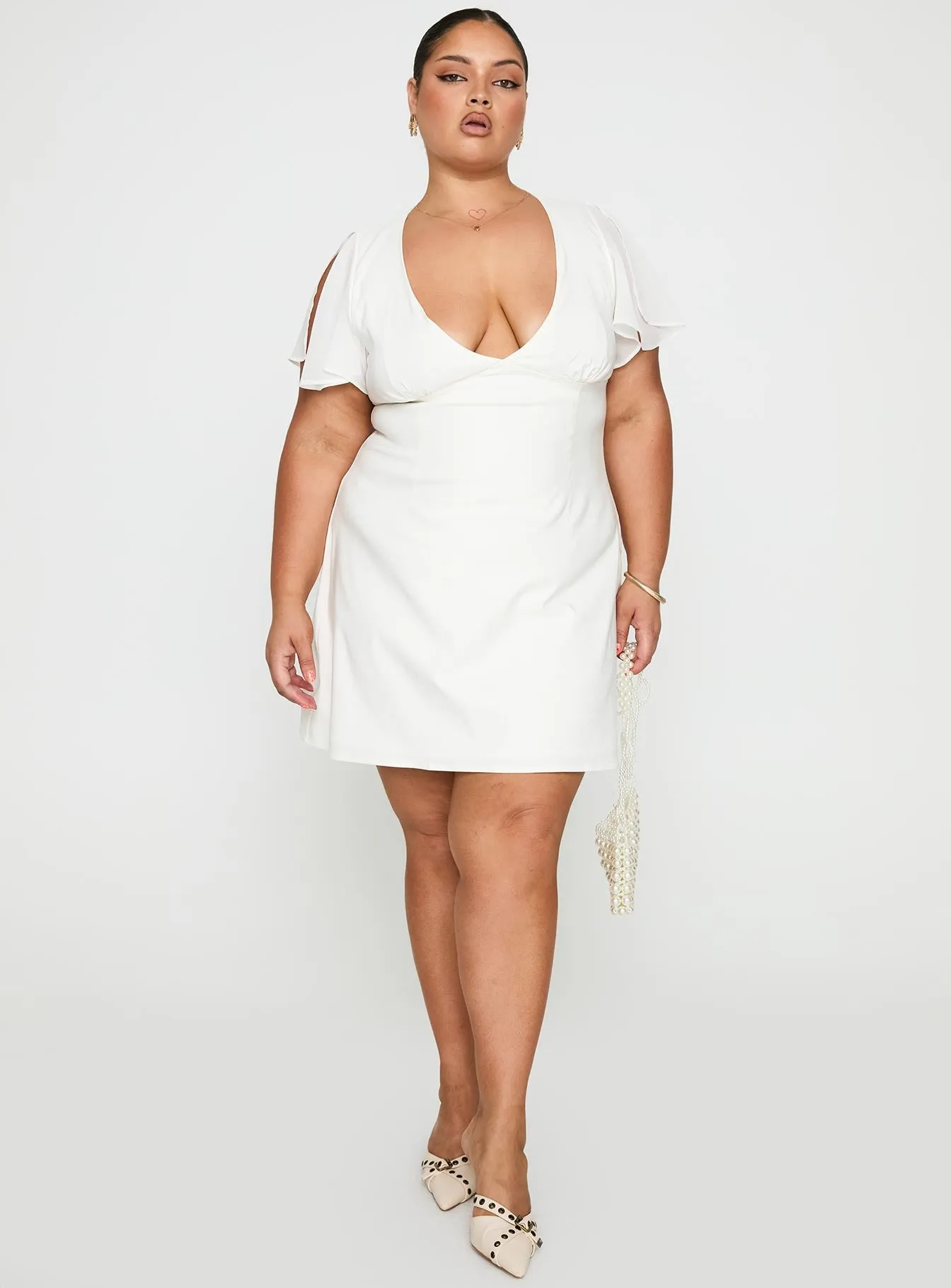 Florie Corset Mini Dress White Curve Dreamy Flow