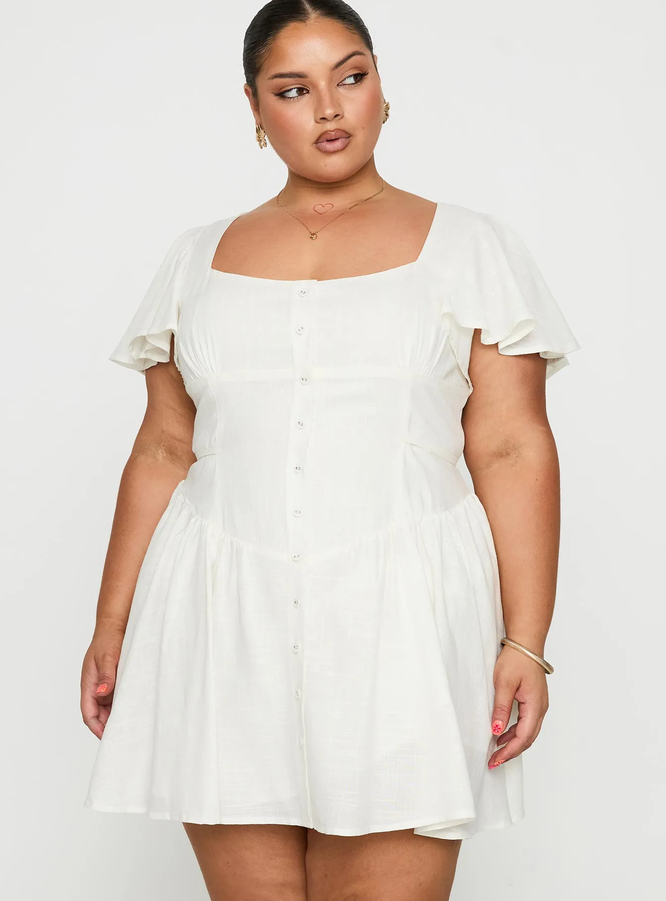 Forever More Mini Dress White Curve Compressible