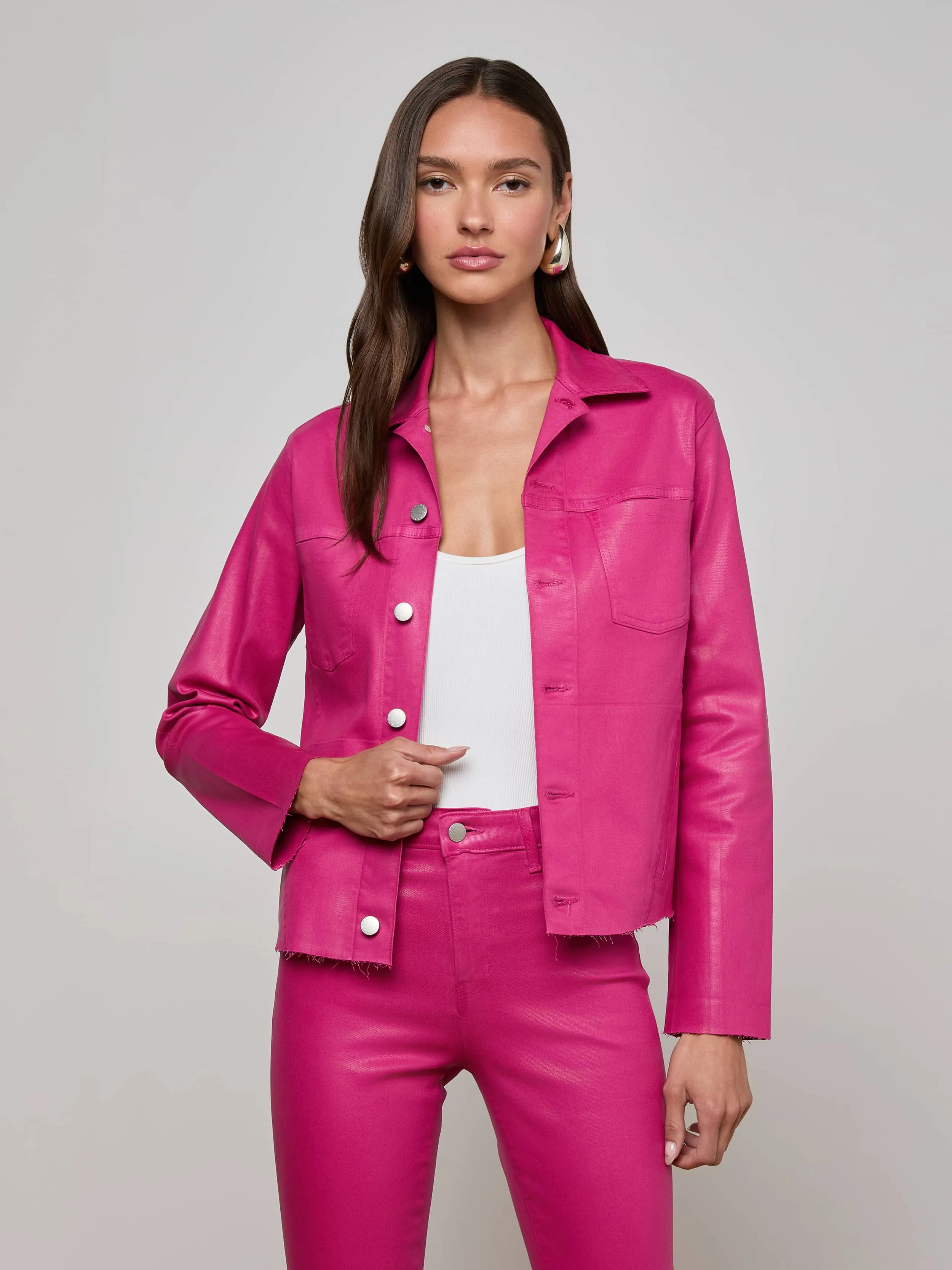 Janelle Coated Jean Jacket Lightweight Flex